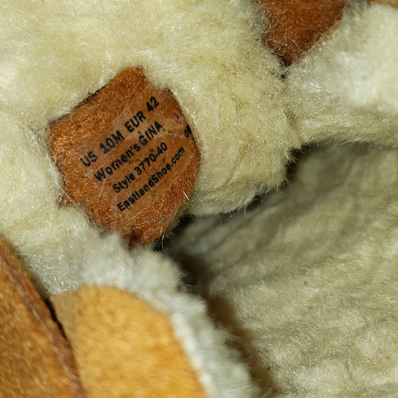 Eastland NEW Clog Suede Leather Fur Lining Mule Cork Wedge Comfort Women 10 - Picture 10 of 13